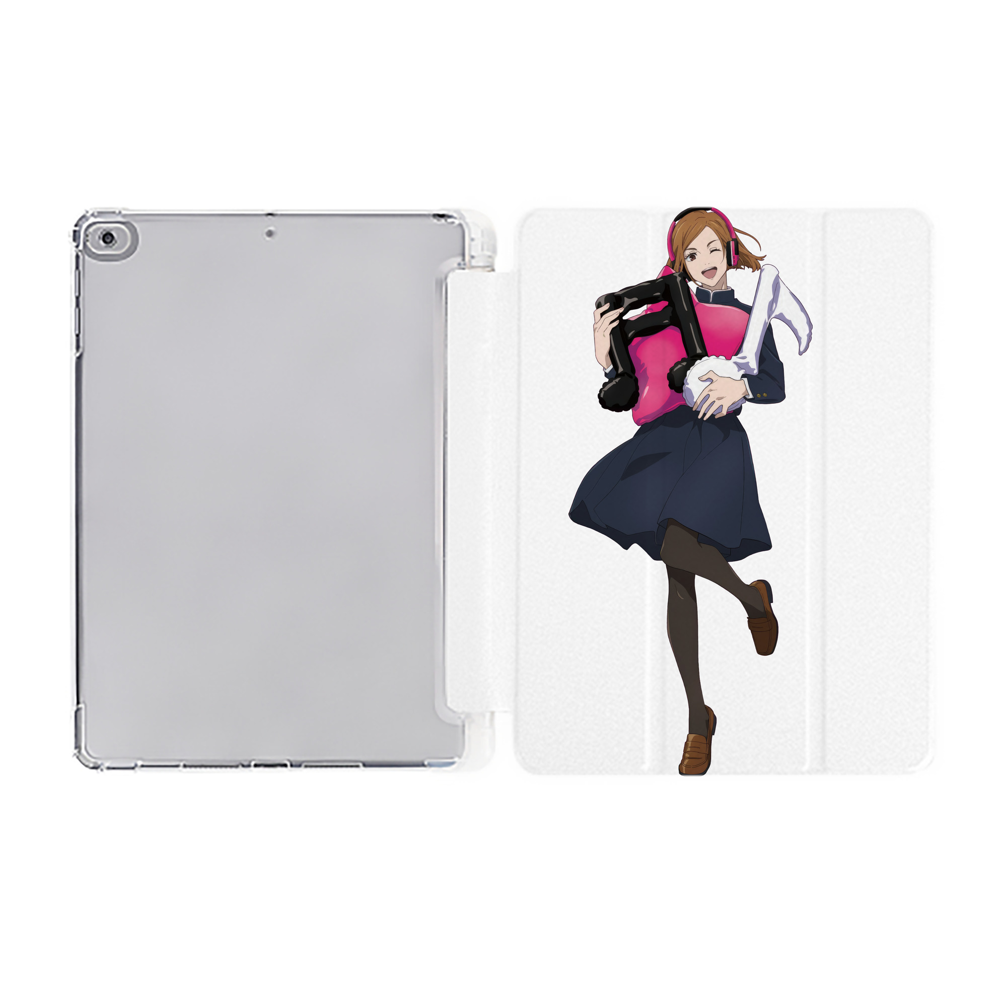 （画像用） 呪術廻戦 Jujutsu Kaisen IPad ケース ペン収納付き 三つ折りスタンド PUレザー×シリコン 対応機種9.5/10.5/10.9インチ
